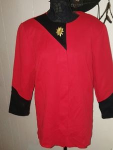 Carriage Court Vintage Red Black Statement Jacket